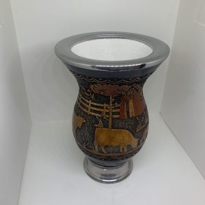 cuia bocal e pé inox trabalhado